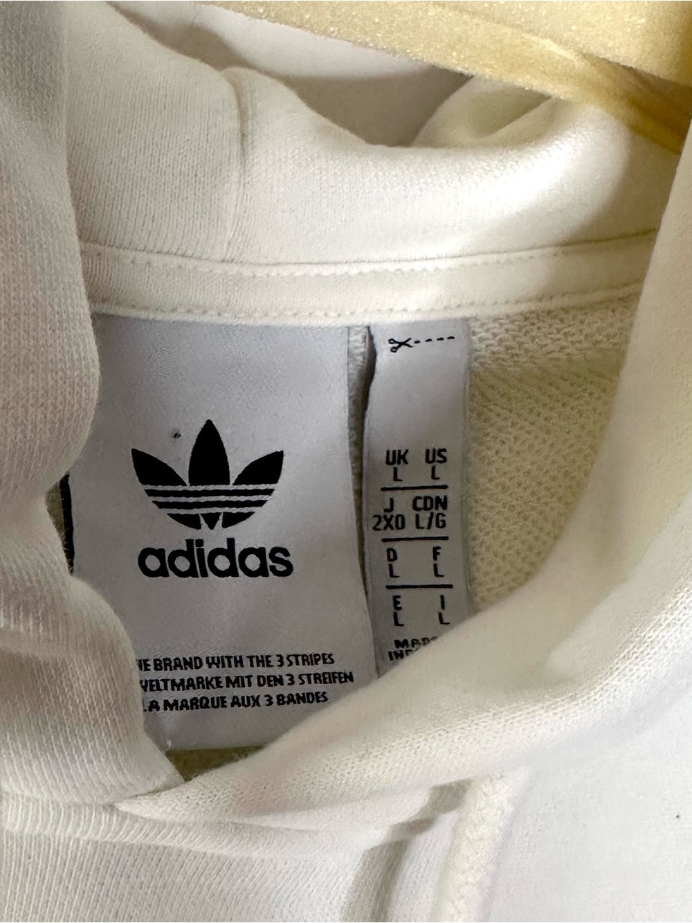 New! Adidas Originals "Love Unites" unisex hoodie in off-white L - Picture 8 of 9